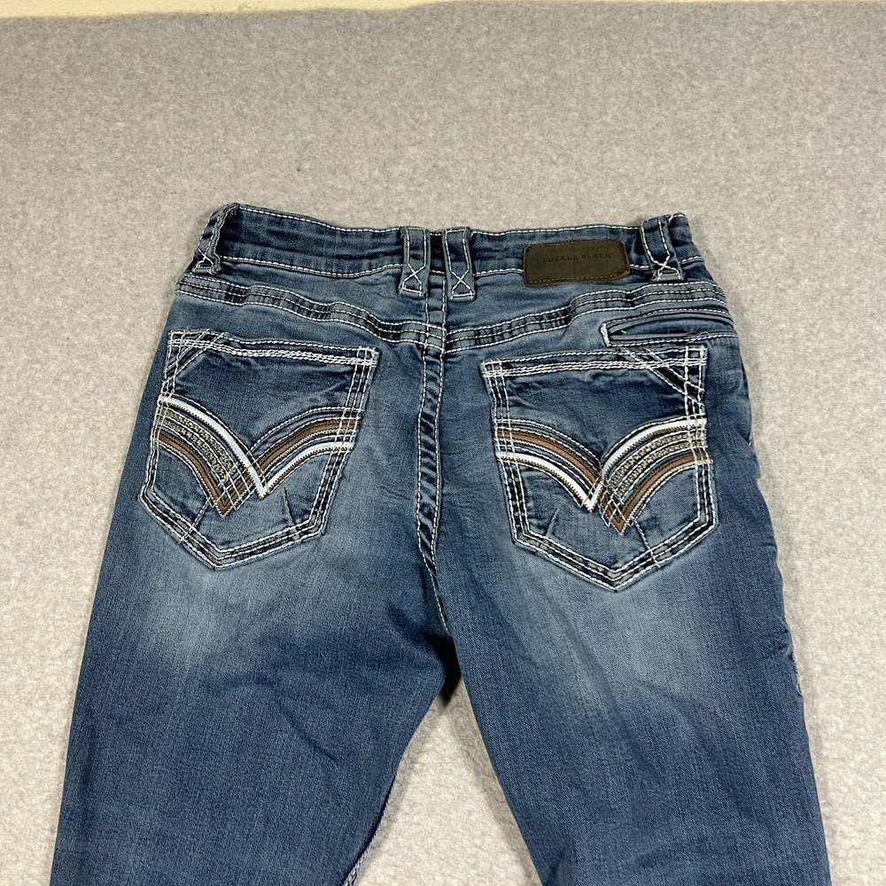 Buckle Black Jeans Mens 30x30 (Fit 30x29) Blue Slim Bootcut Stretch Cowboy Denim - Picture 9 of 13
